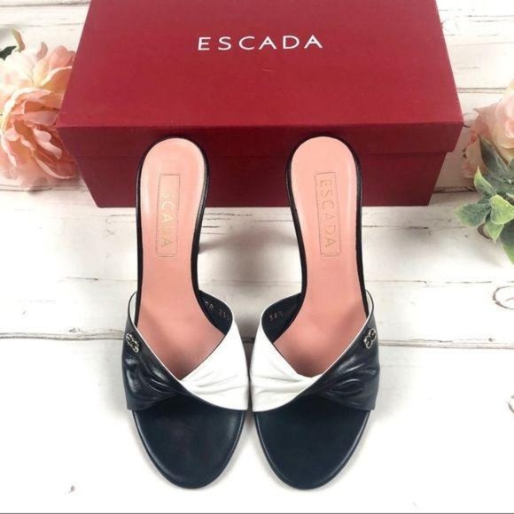 ESCADA Heels. Style Gabby. B&W. Size 8 / 38.5 - Picture 2 of 9